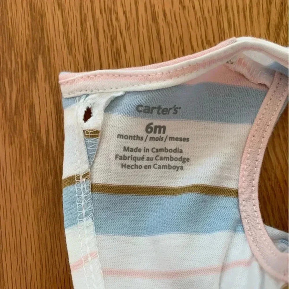 Carter's Romper Shorts Outfits Lot Of 3 Size 6M Infant Girls Butterfly Carters - Picture 4 of 8